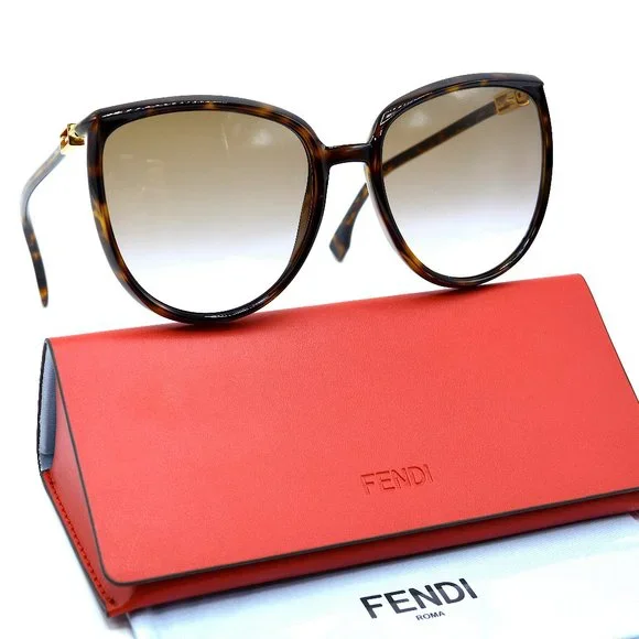 FENDI FF0432/G/S HAVANA BROWN GRADIENT SUNGLASSES - Picture 2 of 6